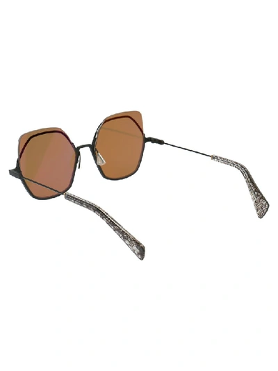 Shop Yohji Yamamoto Oversized Sunglasses In Gold