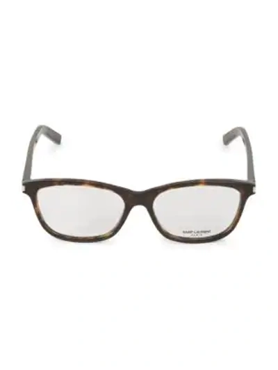 Shop Saint Laurent 54mm Square Optical Glasses In Avana Clear