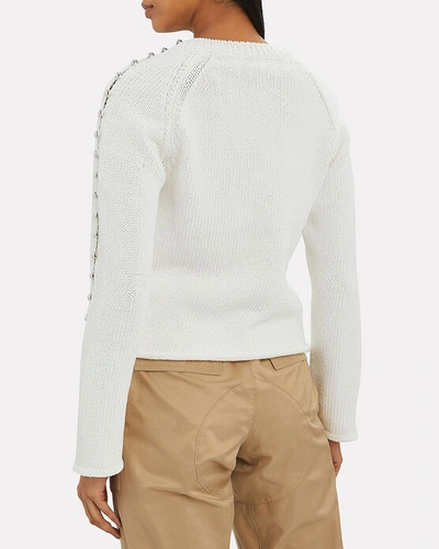 Shop 3.1 Phillip Lim / フィリップ リム 3.1 Phillip Lim Embellished Cotton-blend Sweater In White