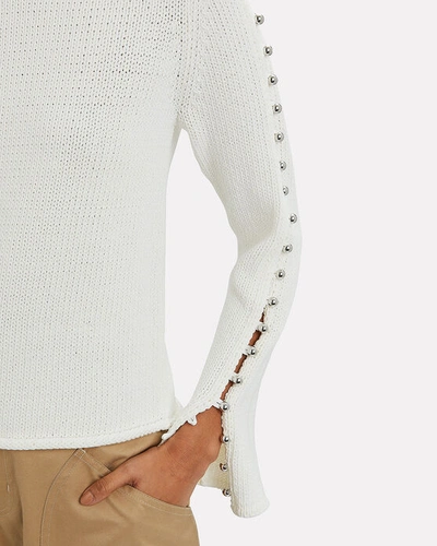 Shop 3.1 Phillip Lim / フィリップ リム 3.1 Phillip Lim Embellished Cotton-blend Sweater In White