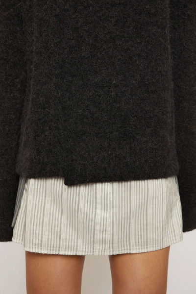 Shop Acne Studios Asymmetric-hem Sweater Black