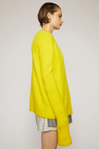 Shop Acne Studios Asymmetric-hem Sweater Canary Yellow
