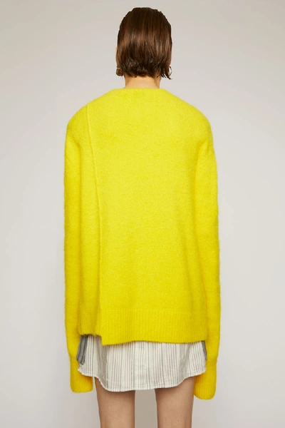 Shop Acne Studios Asymmetric-hem Sweater Canary Yellow