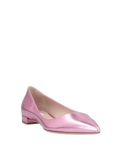 Shop Giorgio Armani Ballet Flats In Pink