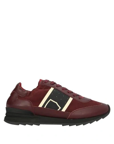 Shop Philippe Model Woman Sneakers Burgundy Size 7 Soft Leather In Red