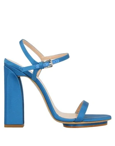 Shop Delpozo Sandals In Turquoise