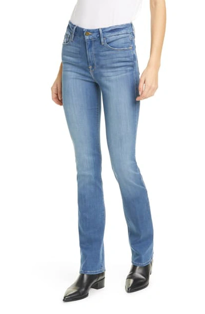 Shop Frame Le Mini High Waist Bootcut Jeans In Hillview