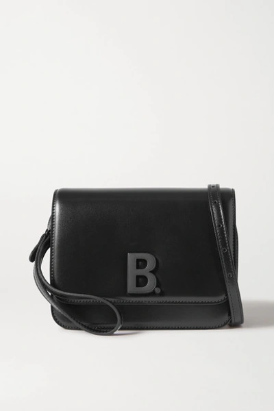 Shop Balenciaga B Dot Leather Shoulder Bag In Black