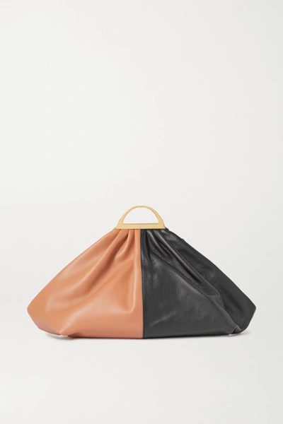 Shop The Volon Gabi Two-tone Leather Clutch In Black