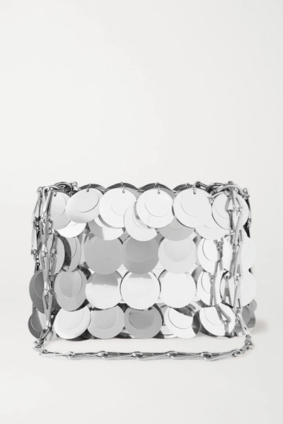 Shop Paco Rabanne Iconic 1969 Paillette-embellished Chainmail Shoulder Bag In Silver
