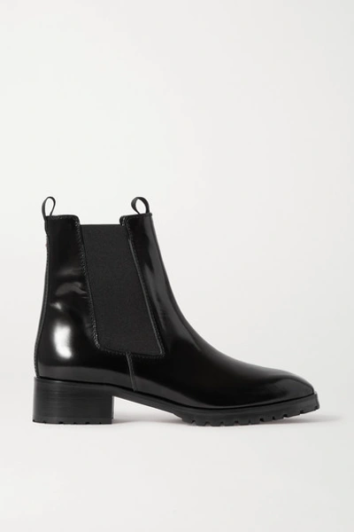 Shop Aeyde Karlo Patent-leather Chelsea Boots In Black