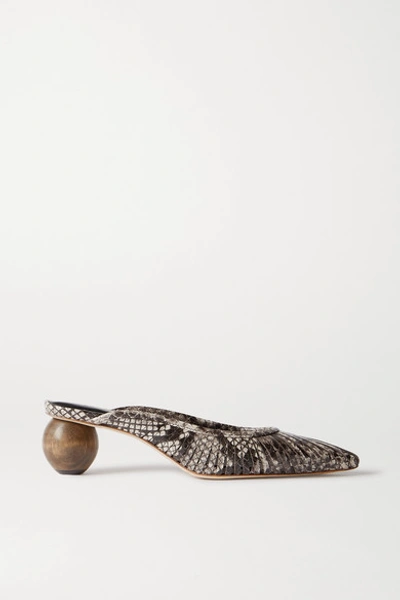 Shop Cult Gaia Alia Snake-effect Leather Mules In Snake Print