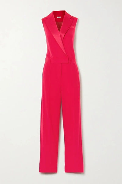 Shop Jason Wu Satin-trimmed Crepe Jumpsuit In Pink