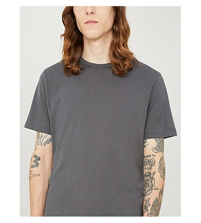 Shop Sunspel Classic Cotton-jersey T-shirt In Charcoal
