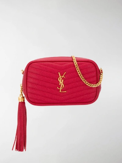 Shop Saint Laurent Mini Lou Crossbody Bag In Red