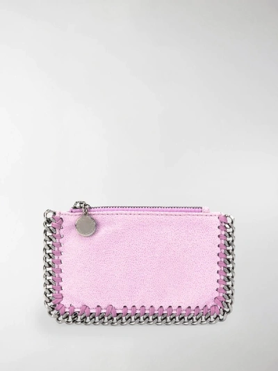 Shop Stella Mccartney Falabella Zipped Cardholder In Purple