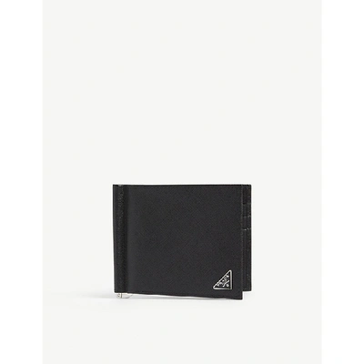 Shop Prada Saffiano Leather Billfold Wallet In Black