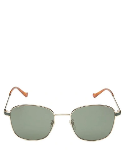 Shop Gucci Square-frame Metal Sunglasses In Gold