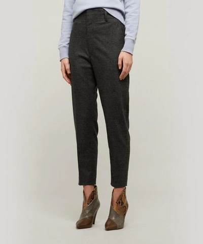 Shop Isabel Marant Étoile Noah Tapered Wool Trousers In Anthracite