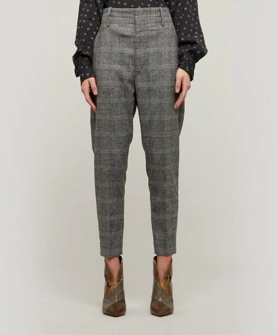Shop Isabel Marant Étoile Noah Tapered Wool Trousers In Grey