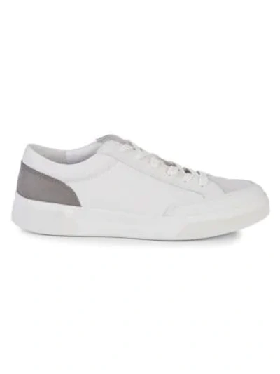 Shop Vince Bowers Leather & Suede Colorblock Sneakers In White