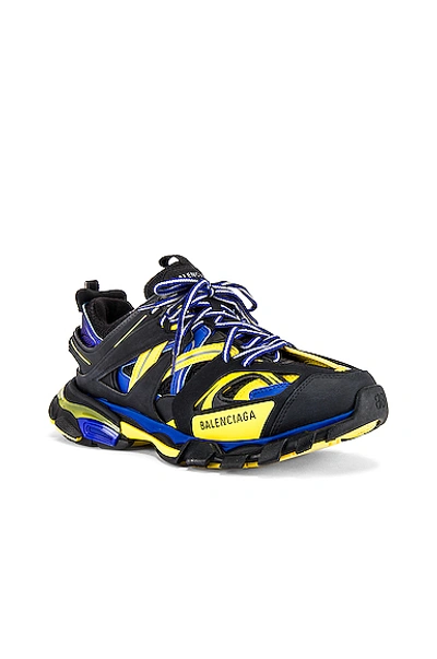 Shop Balenciaga Track Sneaker In Black & Yellow & Blue