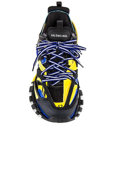 Shop Balenciaga Track Sneaker In Black & Yellow & Blue