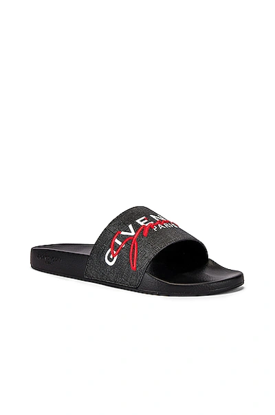 Shop Givenchy Logo Slide In Black & Red