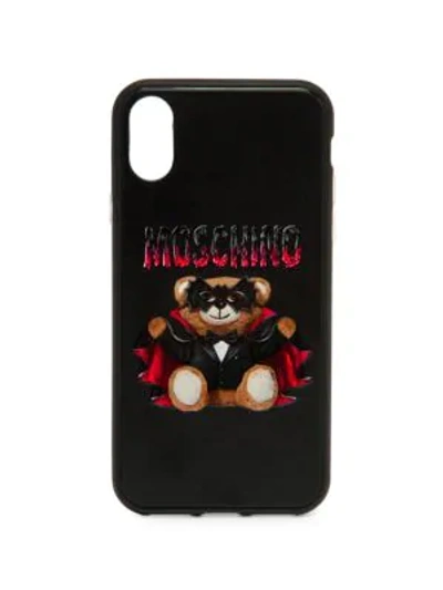 Shop Moschino Iphone Xs Max Vampire Bear Phone Case In Black Multi