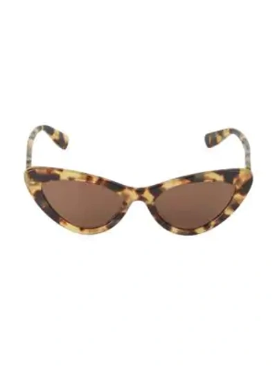 Shop Miu Miu Women's 55mm Tortoise Cat Eye Sunglasses In Light Havana
