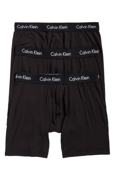 Shop Calvin Klein Body 3-pack Stretch Modal Boxer Briefs In Black