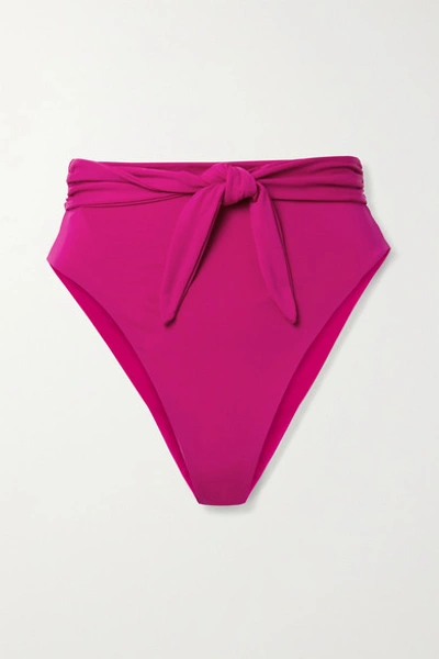 Shop Mara Hoffman Net Sustain Goldie Tie-front Bikini Briefs In Magenta