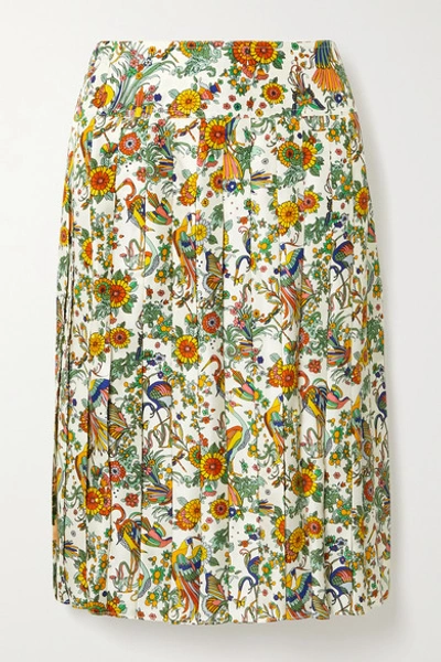 Tory Burch Contrast Binding Pleated Pencil Skirt In Ivory