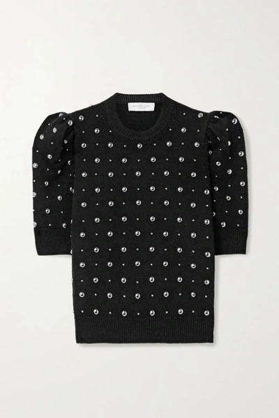 Shop Michael Kors Studded Cashmere Sweater In Black