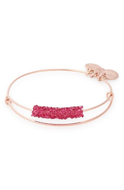 Shop Alex And Ani Raspberry Lips Fine Rocks Adjustable Bracelet In Rose Gold
