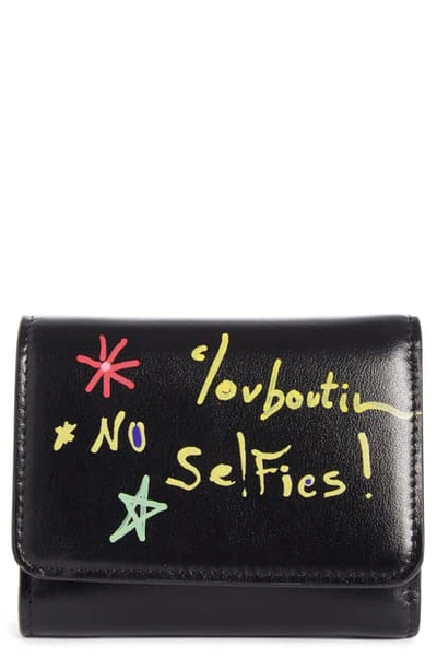 Shop Christian Louboutin Small Loubigaga Calfskin Leather Wallet In Black Multi