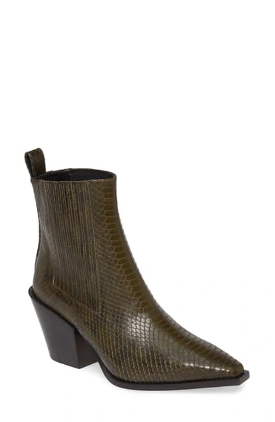 Shop Aeyde Kate Bootie In Camo Snake Print