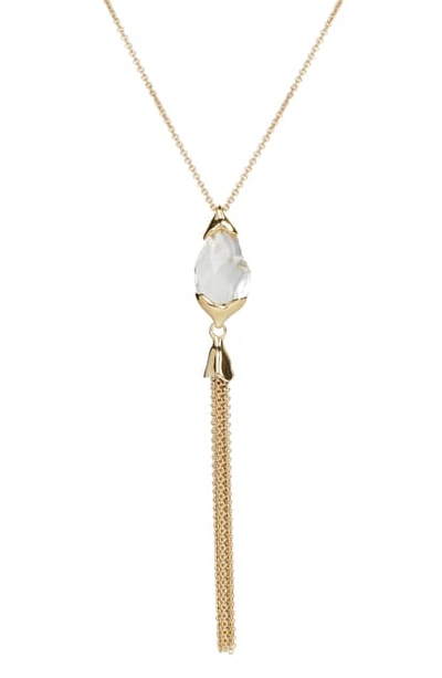 Shop Alexis Bittar Asteria Nova Encased Pebble Tassel Necklace In Clear