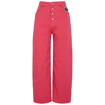 Shop Mm6 Maison Margiela Mm6 By Maison Margiela Pink Wide-leg Jeans In Fuchsia