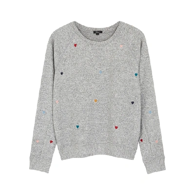 Shop Rails Mika Grey Embroidered Jersey Sweatshirt