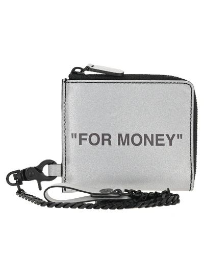 Shop Off-white Off White Quote Chain Wallet In Silver