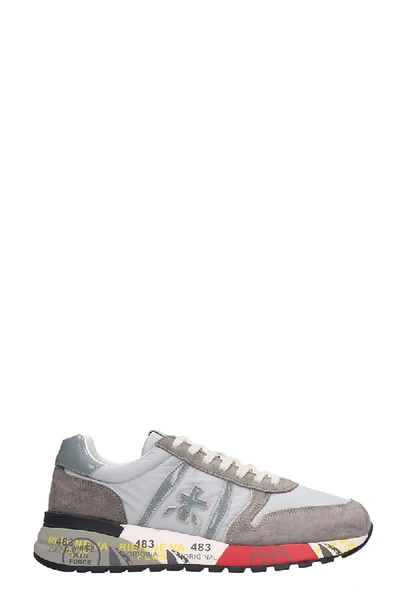 Shop Premiata Lander Sneakers In Grey Tech/synthetic