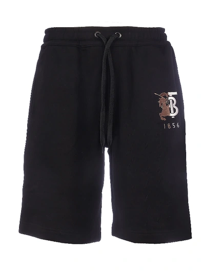 Shop Burberry Mallows Jersey Trousers In Black