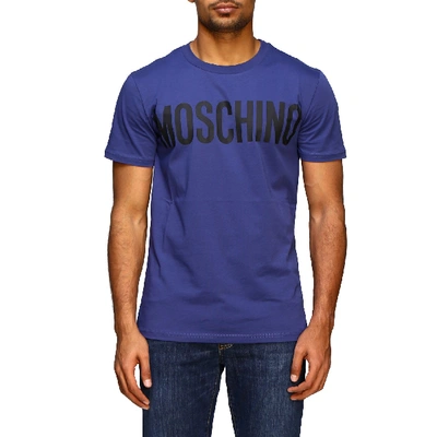 Shop Moschino Couture Short-sleeved T-shirt With Logo In Blue