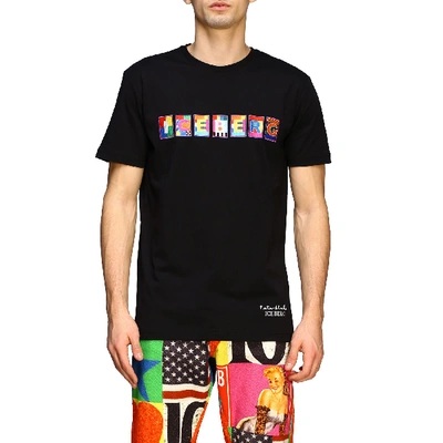 Shop Iceberg X Peter Blake T-shirt With Multicolor Logo Patch In Black