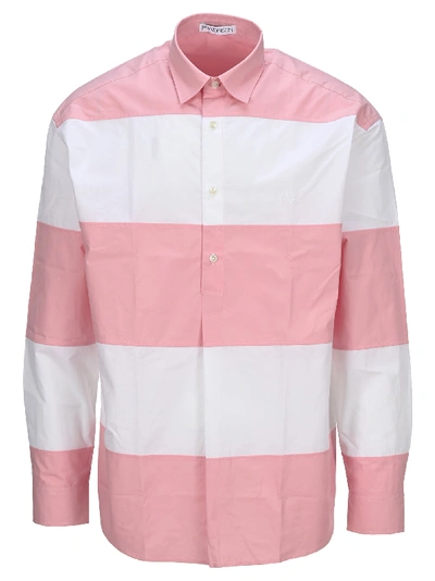 Shop Jw Anderson Striped Shirt In Powder Pink