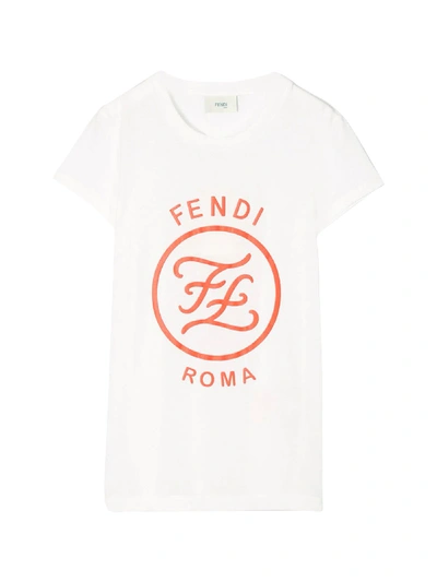 Shop Fendi White T-shirt In Gesso