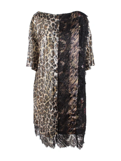 Shop Antonio Marras Silk Dress In Leo Print