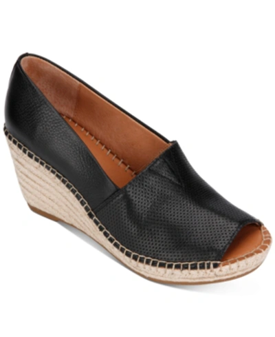 Shop Gentle Souls By Kenneth Cole Women's Charli A-line 2 Espadrille Wedges Women's Shoes In Black Leather