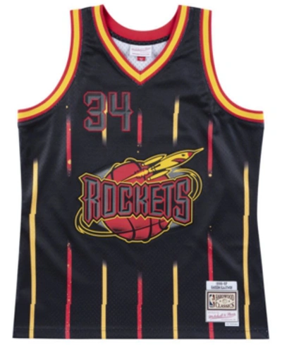 Shop Mitchell & Ness Men's Houston Rockets Rings Swingman Jersey In Black/red/yellow